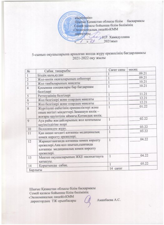 Жолда жүру ережесінің бағдарламасы