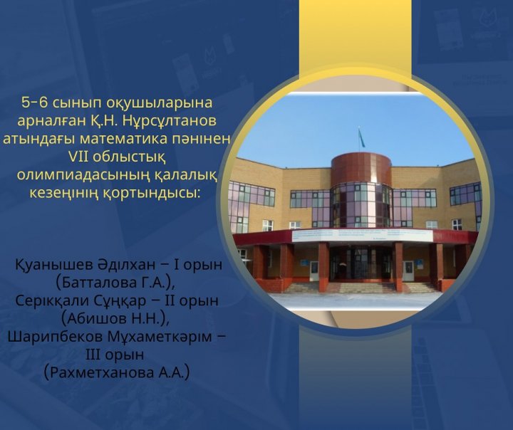 Математика пәнінен облыстық олимпиаданың қалалық кезеңінің қорытындысы(5-6)